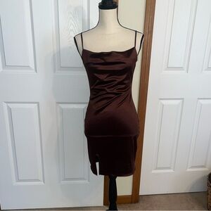 Haley & June Brown Silky Dress